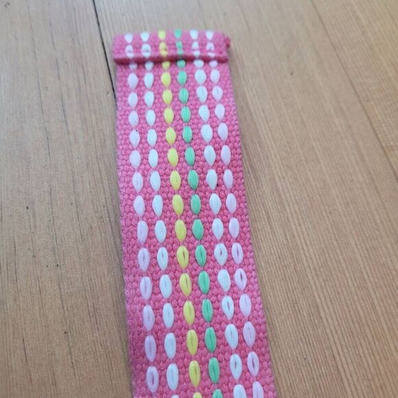 Pink multicolored‎ rainbow striped 100% cotton belt twee y2k kidcore maximalist - Picture 2 of 7